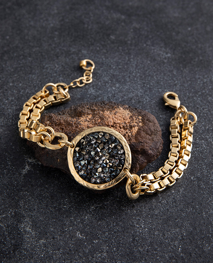 Crystal Rock Bracelet Gold