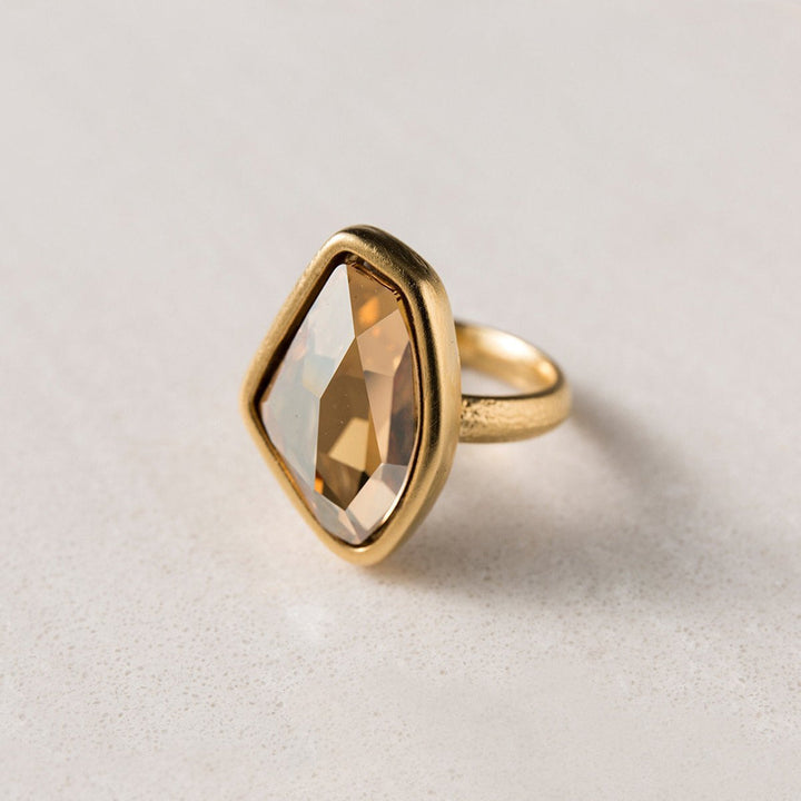 Mini Crystal Ring Gold