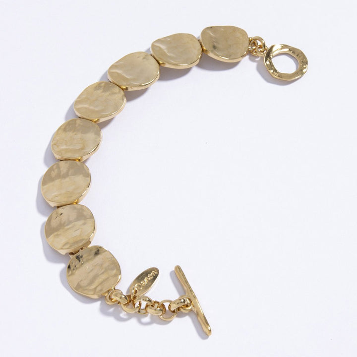 Embroidered Circles Bracelet Gold